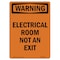 Signmission OSHA Warning Sign, 10" Height, Rigid Plastic, Electrical Room Not An Exit, Portrait OS-WS-P-710-V-13133 - alternate 1